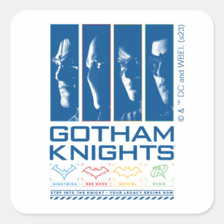 Gotham Knights Face Panels Quadratischer Aufkleber