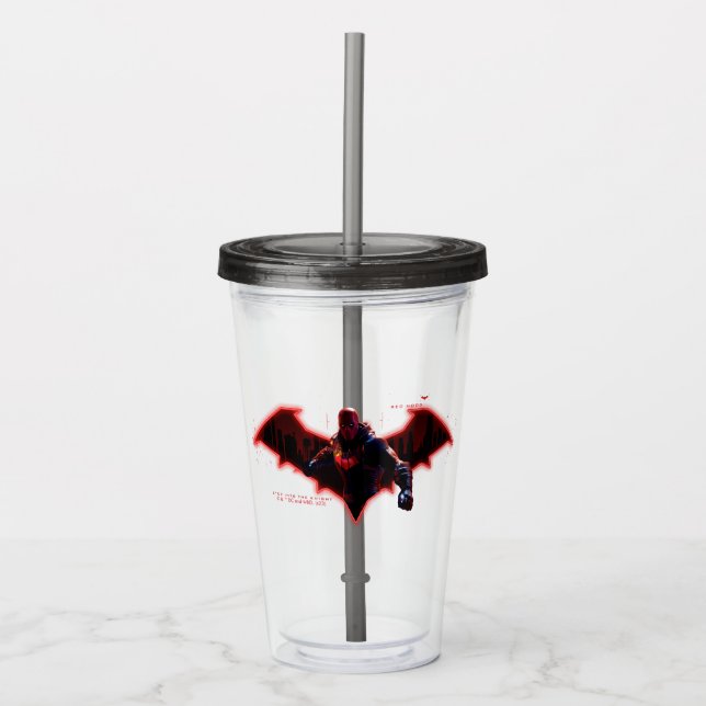 Gotham Knights Red Hood in Logo Acryltrinkbecher (Vorderseite)