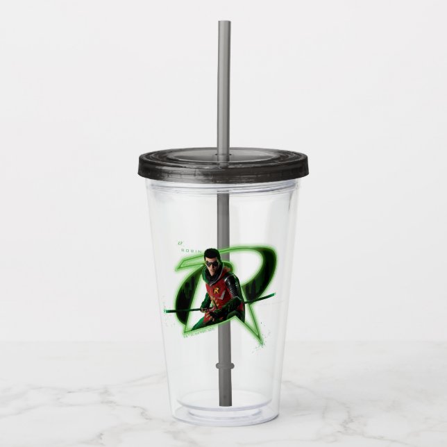 Gotham Knights Robin-Logo Acryltrinkbecher (Vorderseite)