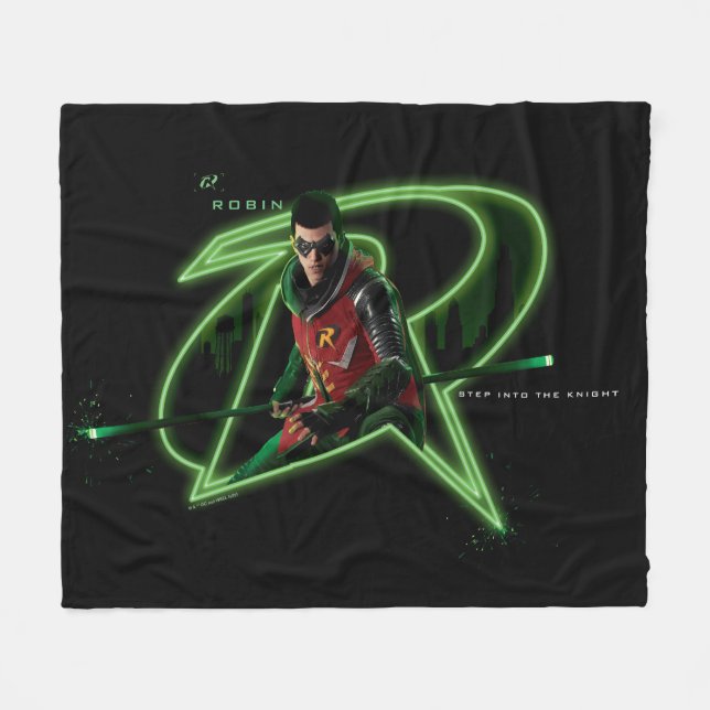 Gotham Knights Robin-Logo Fleecedecke (Vorderseite (Horizontal))