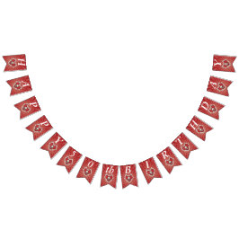 Gothday Skull Knochen Rotes Herz auf Spiralen Wimpelkette