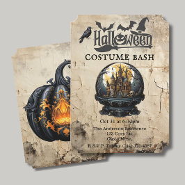 Gothehaus im Snow Globe Halloween Party Einladung