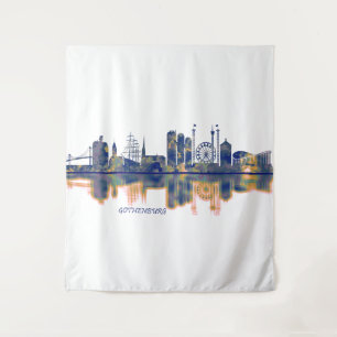 Göthenburg Skyline Wandteppich