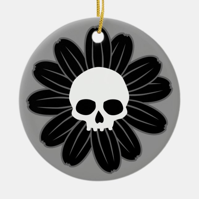 GothFlower Keramik Ornament (Vorne)
