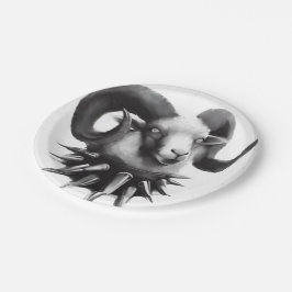 Gothgoat Originalkunst von Mismultifee Pappteller