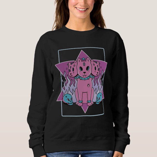 Gothic 3 Heads Cats Sweatshirt (Vorderseite)