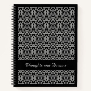 GOTHIC 8.5x11 Spiral-Notebook / Schwarz Notizbuch