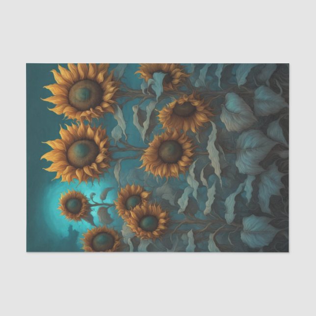 Gothic Abend Sonnenblumen Dekopapier Seidenpapier (Vorderseite)