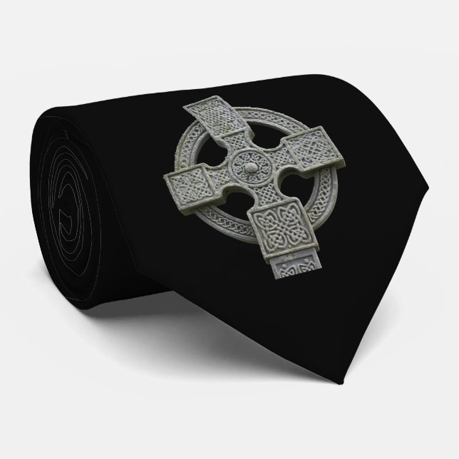 Gothic Aesthetic Cross Black Neck Tie Krawatte (Gerollt)