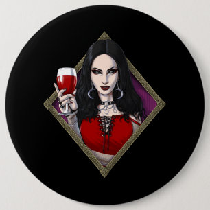 Gothic Alien Witch Button