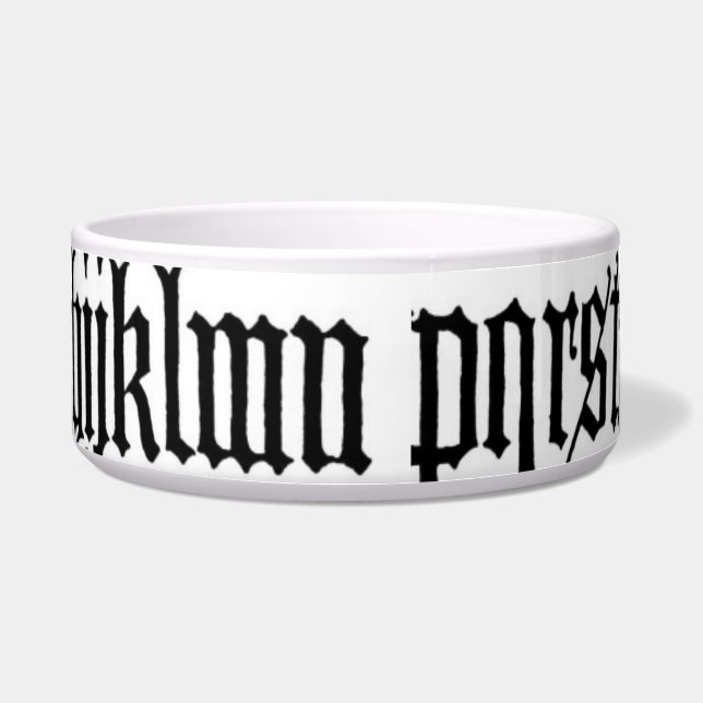 Gothic Alphabet Pet Bowl aus dem 15. Jahrhundert Napf (Vorderseite)