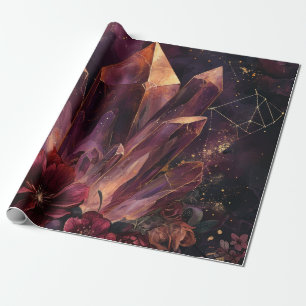 Gothic Amethyst Blumen Galaxy Muster Geschenkpapier