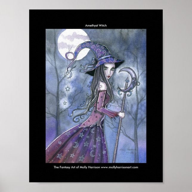 Gothic Amethyst Witch Poster von Molly Harrison (Vorne)