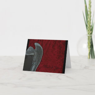 Gothic Angel on Red Velvet Wedding Thank You Dankeskarte