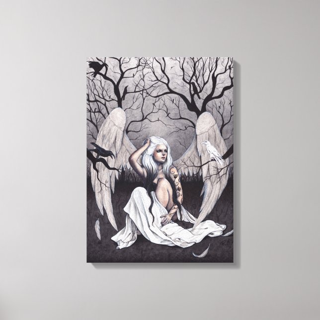 Gothic Angel Schwarz-weiß Hope Despair Canvas Prin Leinwanddruck (Vorderseite)