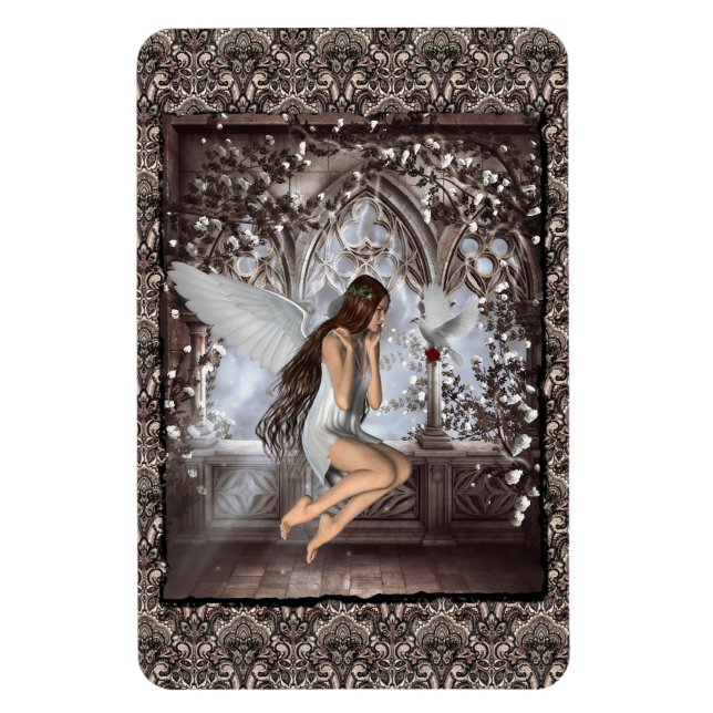 Gothic Angel und ihre Taube Magnet (Vertikal)
