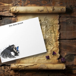 Gothic Angel Wings Black Cat Notizblock