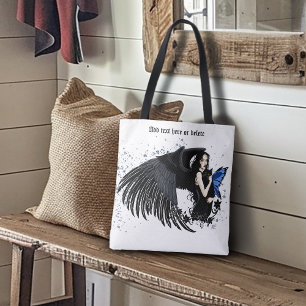 Gothic Angel Wings Black Cat Tasche