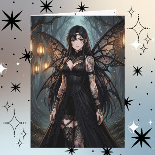 Gothic Anime Feen Mädchen   Alles Gute zum Geburts Karte