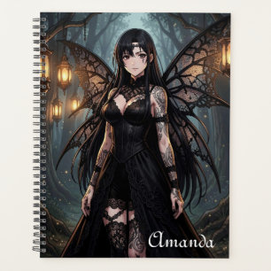 Gothic Anime Feen Mädchen im verzauberten Wald Planer