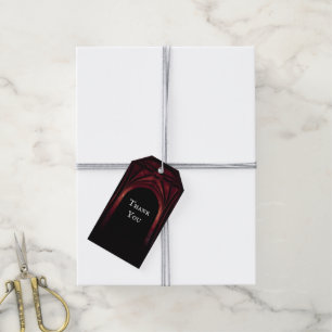 Gothic Arch Elegant Hochzeit Dunkelschwarz Rot Geschenkanhänger