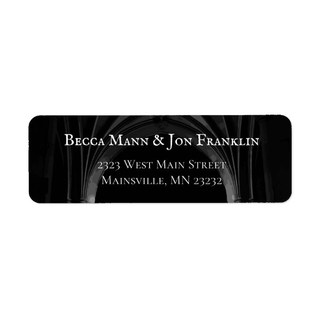 Gothic Arch Elegante Hochzeit Dunkelschwarz & Weiß (Vorne)