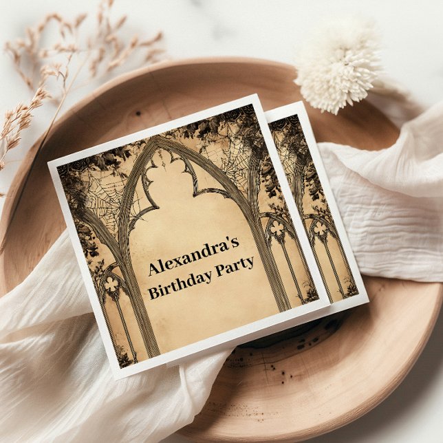 Gothic Arch Mitternachts-Geburtstag Serviette (Von Creator hochgeladen)