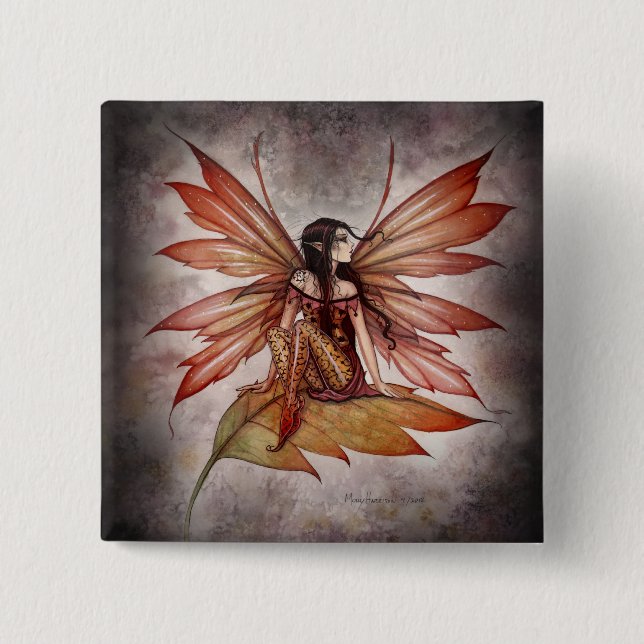 Gothic Autumn Fairy Button von Molly Harrison (Vorderseite)