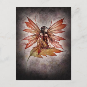 Gothic-Autumn-Fee-Kunstpostkarte von Molly Harriso Postkarte