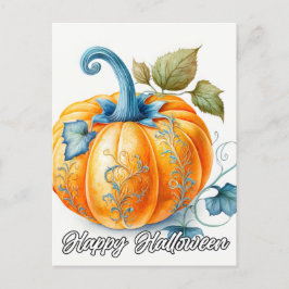 Gothic Autumn Pumpkin Illustration Postkarte