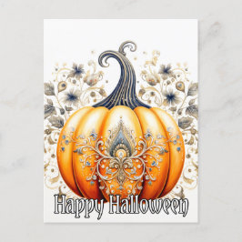 Gothic Autumn Pumpkin Illustration Postkarte