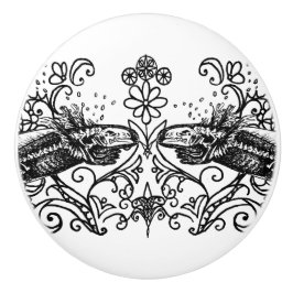 Gothic Axolotl Anatomy Ceramic Knob  Keramikknauf