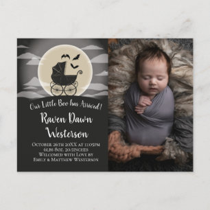 Gothic Baby Carriage Halloween Geburtsankündigung Postkarte
