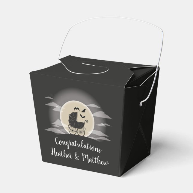 Gothic Baby Shower Halloween Carriage Geschenkschachtel (Vorderseite)