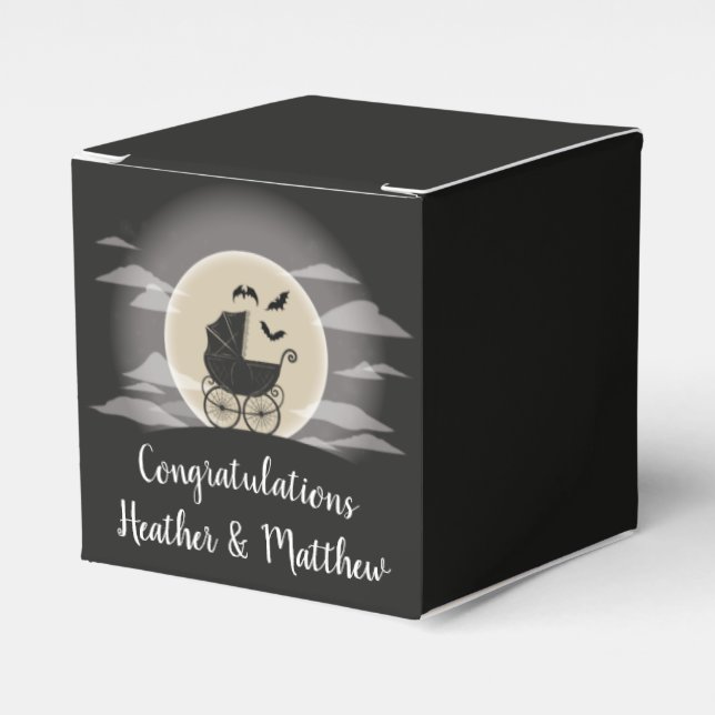 Gothic Baby Shower Halloween Carriage Geschenkschachtel (Vorderseite)