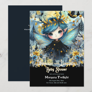 Gothic Baby Shower Niedlich Girl Moonlight Lullabi Einladung