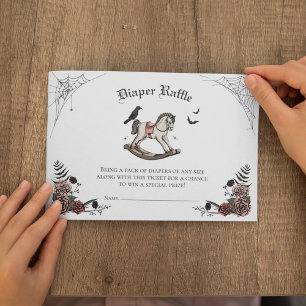 Gothic Babyparty-Wettbewerb um Windeln Pink und Sc Begleitkarte