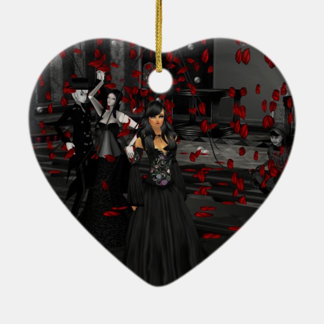 Gothic Ball Room Heart Ornament (Hinten)