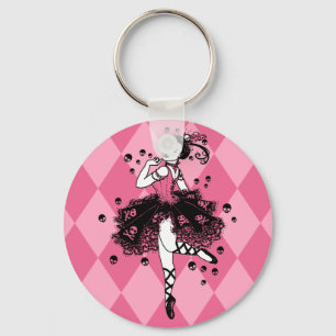 Gothic Ballerina in Rosa Schlüsselanhänger