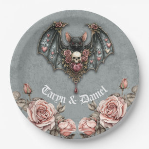 Gothic Bat Wedding Pappteller