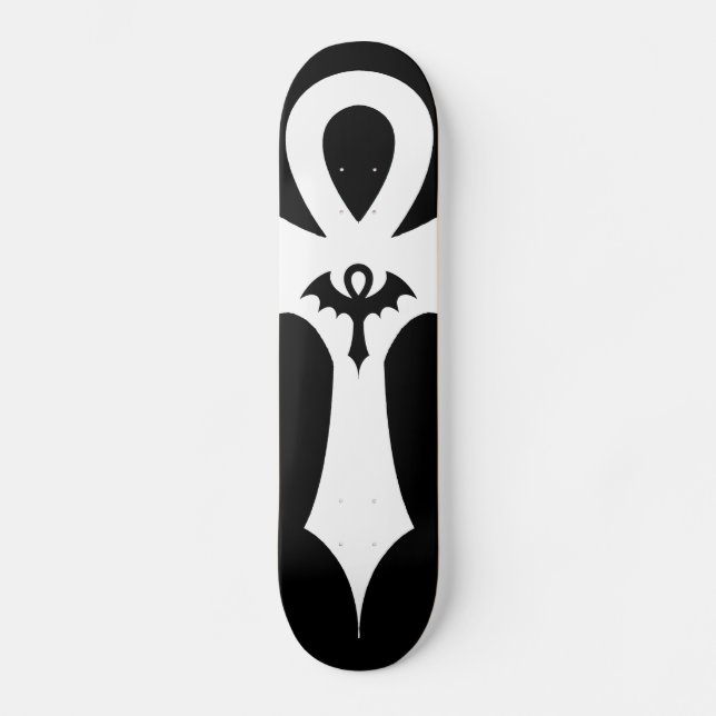 Gothic Bat Wing Ankh Skateboard (Vorderseite)