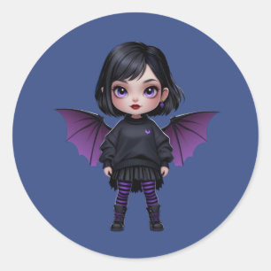Gothic Batgirl Runder Aufkleber