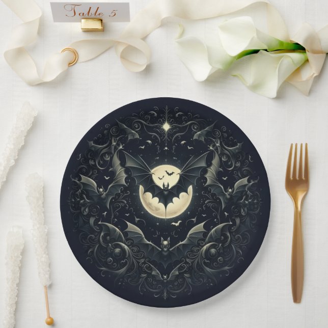 Gothic Bats Pappteller (Hochzeit)