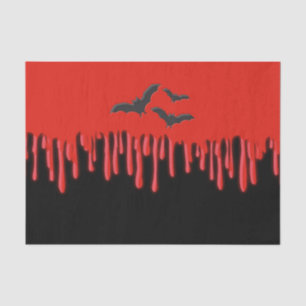 Gothic Bats & Red Dripping Blood Halloween-Party Seidenpapier