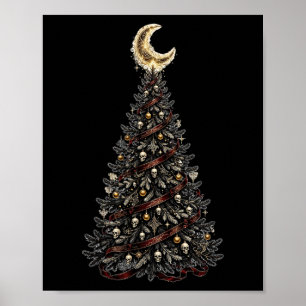 Gothic-Baum-Mond-Poster — Karger schwarzer Baum & Poster
