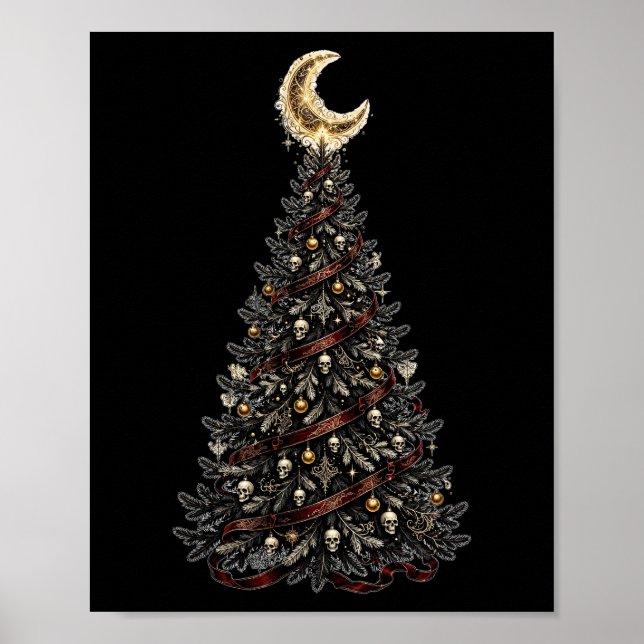Gothic-Baum-Mond-Poster — Karger schwarzer Baum &  Poster (Vorne)