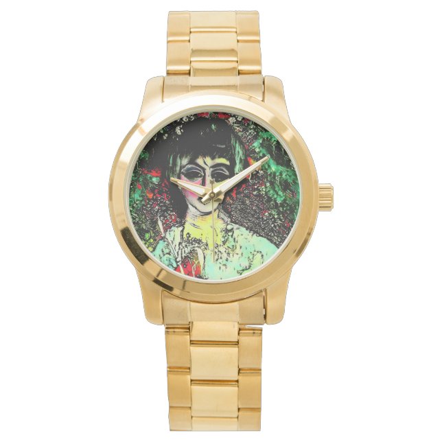 Gothic Beauty Portrait  Armbanduhr (Vorderseite)