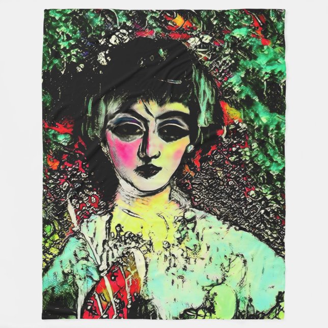 Gothic Beauty Portrait  Fleecedecke (Vorderseite)