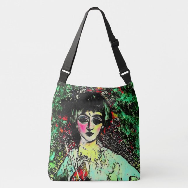 Gothic Beauty Portrait  Tragetaschen Mit Langen Trägern (Vorderseite)