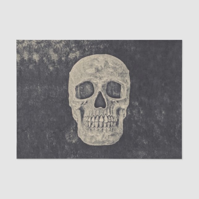 Gothic Beige Vintager Schädel Seidenpapier (Vorderseite)